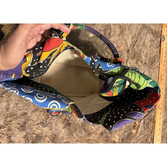 VTG Large tote bag with zipper, Coin Purse with Tucan Parrott's Vacation Beach - Picture 7 of 12